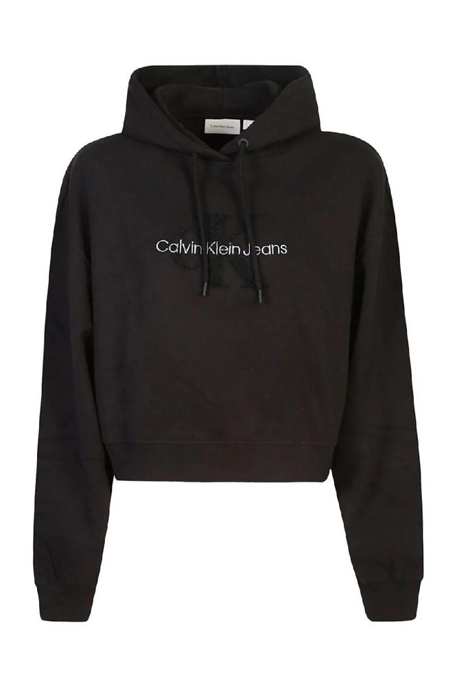 CALVIN KLEIN JEANS CHENILLE MONOLOGO HOODIE ΜΠΛΟΥΖΑ ΦΟΥΤΕΡ ΓΥΝΑΙΚΕΙΑ BLACK