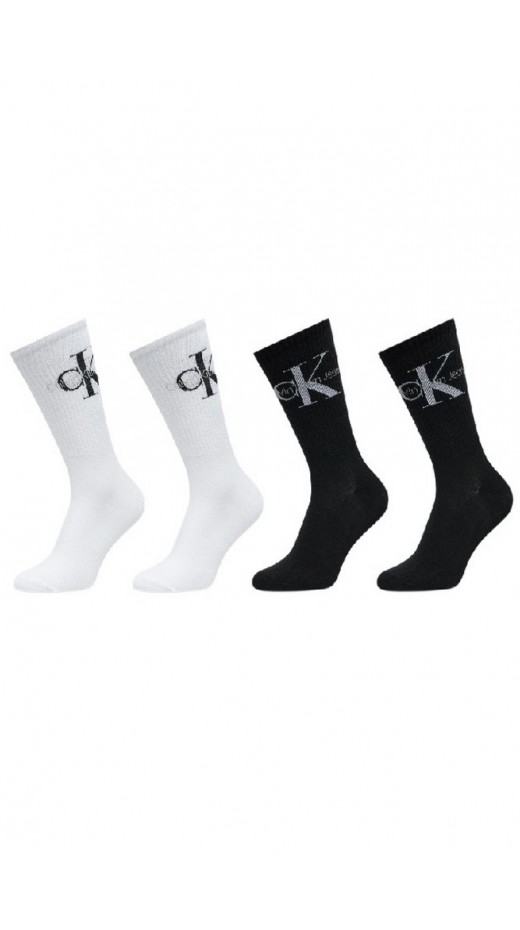 CALVIN KLEIN JEANS MEN SOCK 4P GIFTBOX MONOGRAM ΚΑΛΤΣΕΣ ΑΝΔΡΙΚΕΣ BLACK/WHITE