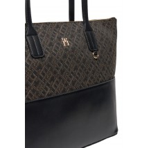 TOMMY HILFIGER JACQUARD TOTE ΤΣΑΝΤΑ ΓΥΝΑΙΚΕΙΑ BLACK