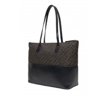 TOMMY HILFIGER JACQUARD TOTE ΤΣΑΝΤΑ ΓΥΝΑΙΚΕΙΑ BLACK