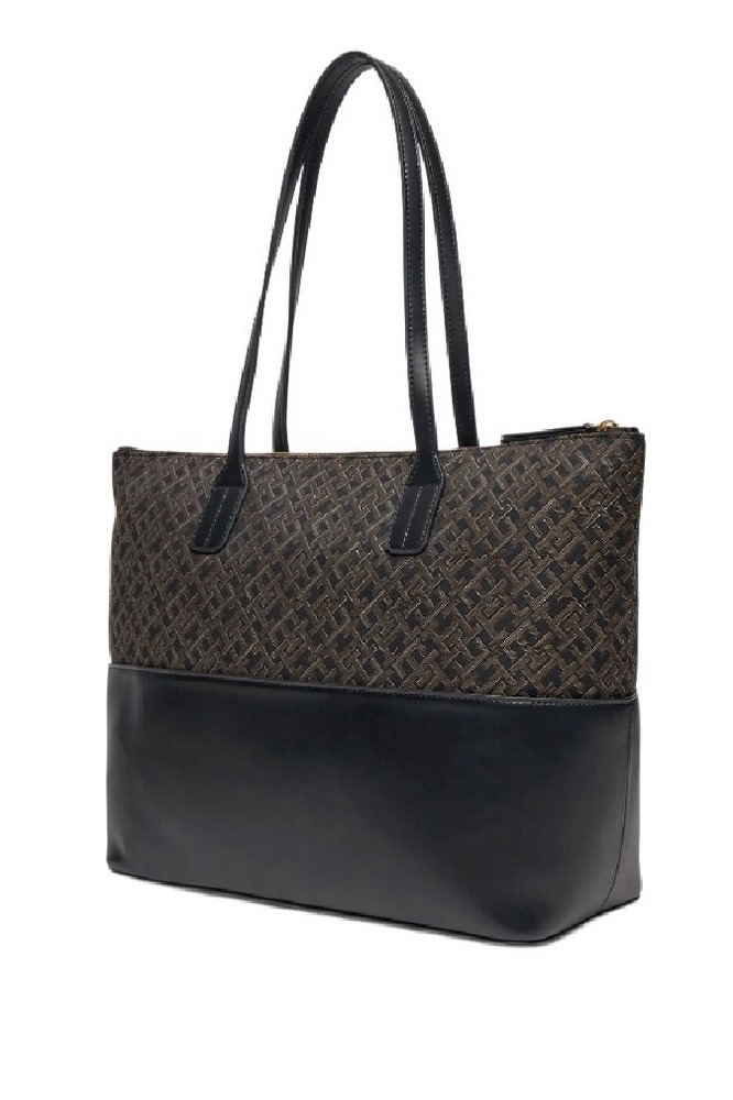 TOMMY HILFIGER JACQUARD TOTE ΤΣΑΝΤΑ ΓΥΝΑΙΚΕΙΑ BLACK