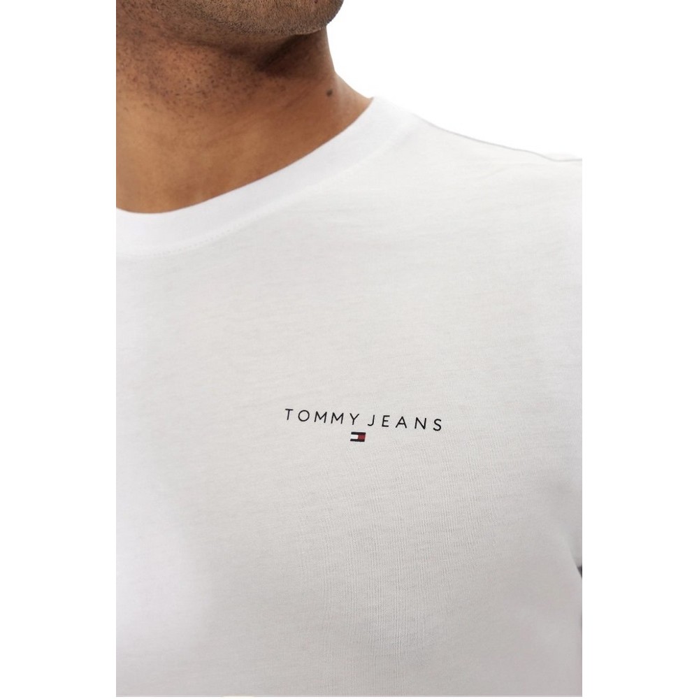 TOMMY JEANS SLIM LINEAR CHST ΜΠΛΟΥΖΑ ΑΝΔΡΙΚΗ WHITE