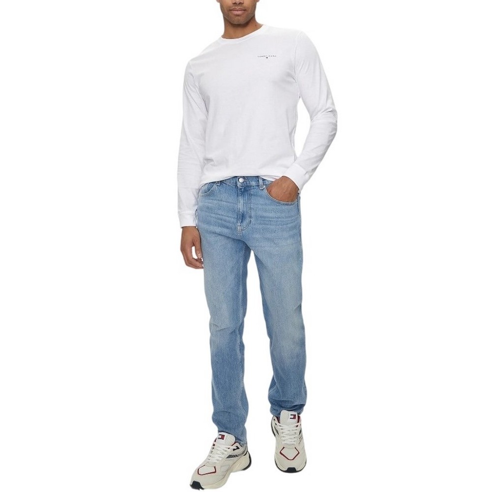 TOMMY JEANS SLIM LINEAR CHST ΜΠΛΟΥΖΑ ΑΝΔΡΙΚΗ WHITE