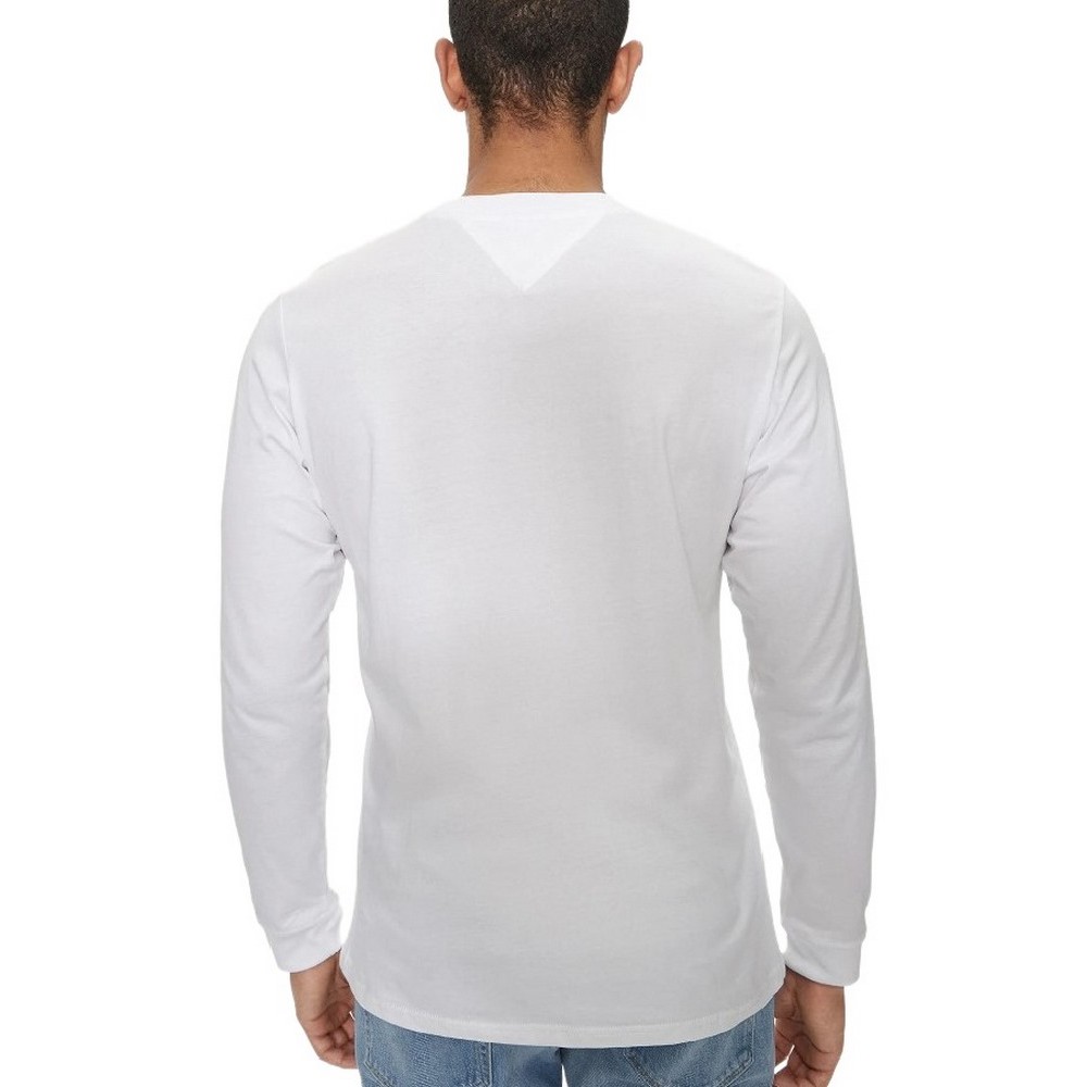 TOMMY JEANS SLIM LINEAR CHST ΜΠΛΟΥΖΑ ΑΝΔΡΙΚΗ WHITE