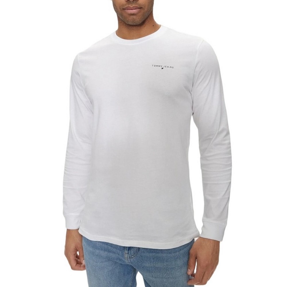 TOMMY JEANS SLIM LINEAR CHST ΜΠΛΟΥΖΑ ΑΝΔΡΙΚΗ WHITE