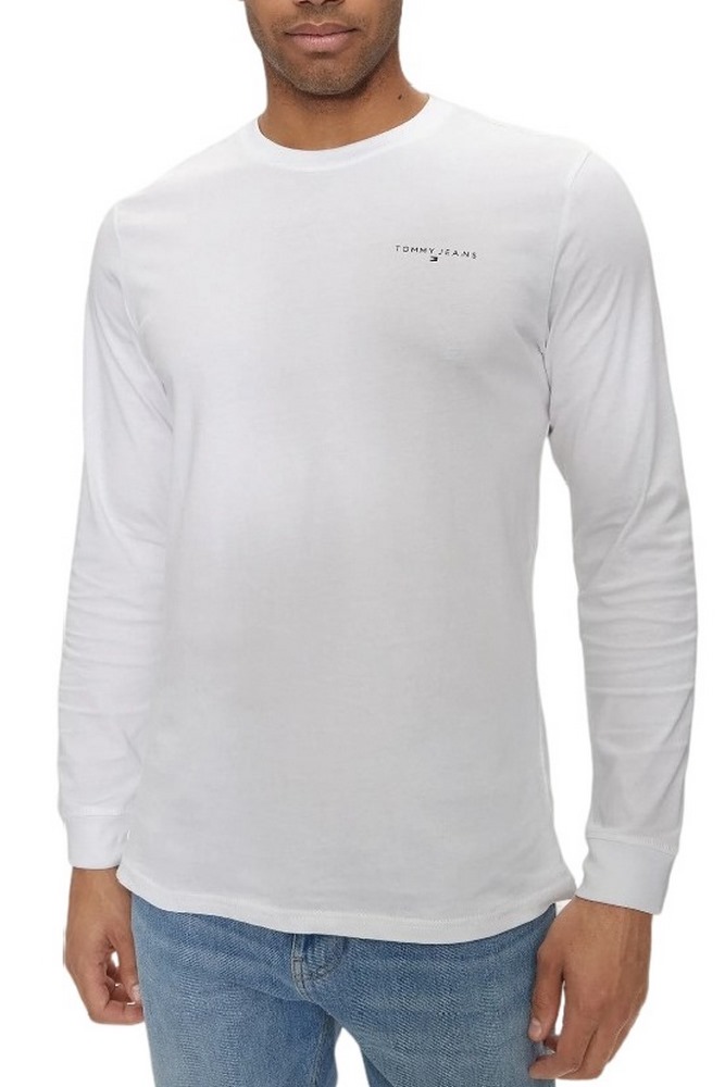 TOMMY JEANS SLIM LINEAR CHST ΜΠΛΟΥΖΑ ΑΝΔΡΙΚΗ WHITE