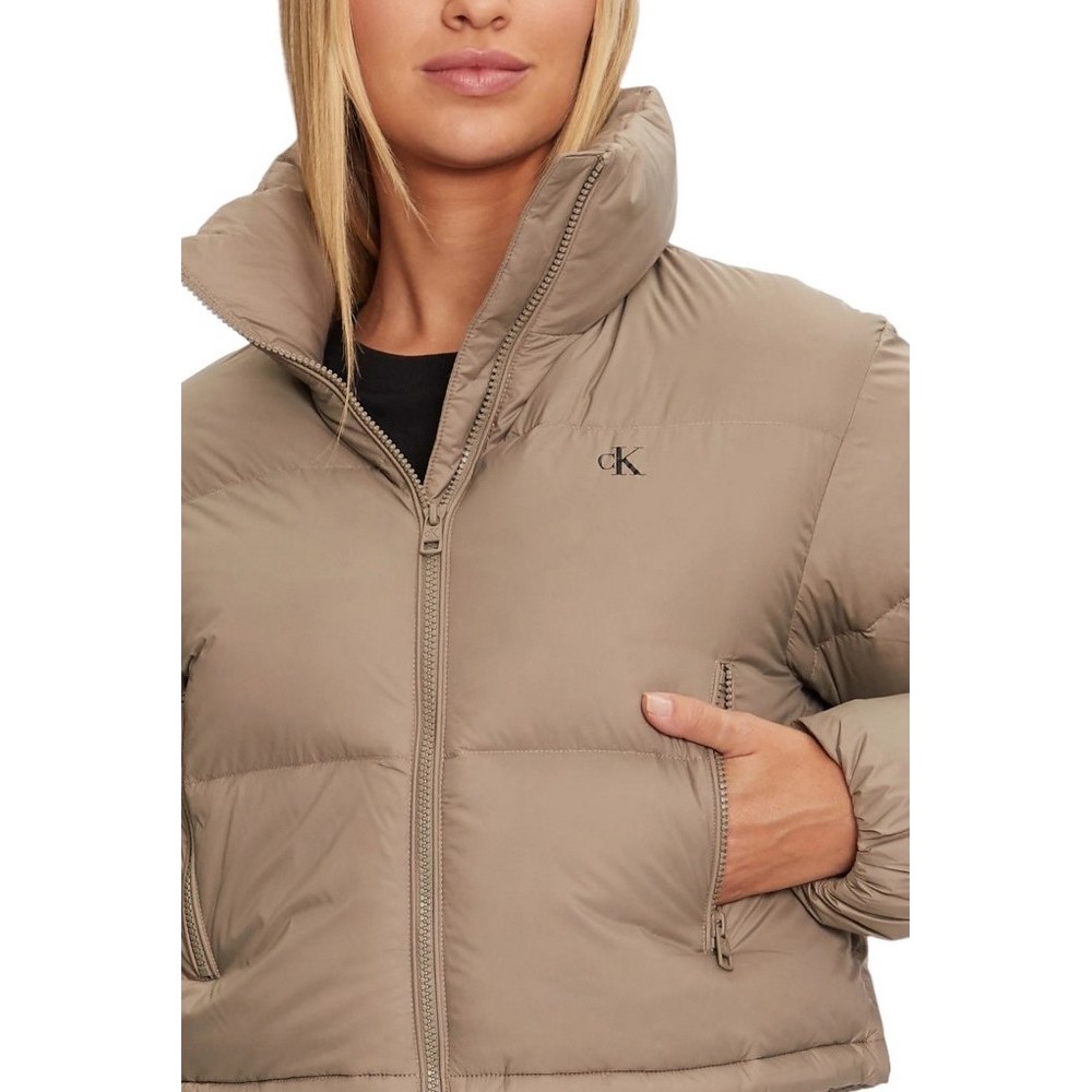 CALVIN KLEIN JEANS DOWN CROPPED PUFFER ΜΠΟΥΦΑΝ ΓΥΝΑΙΚΕΙΟ BRINDLE