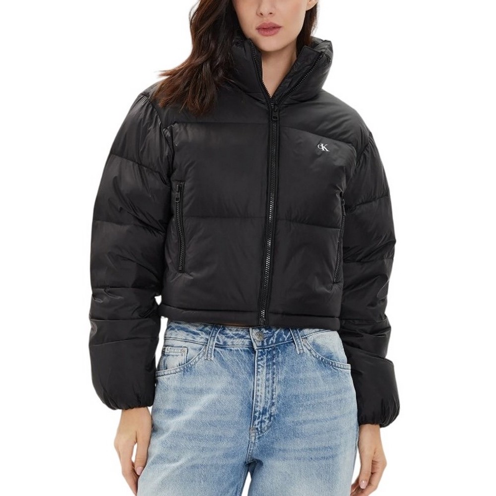 CALVIN KLEIN JEANS DOWN CROPPED PUFFER ΜΠΟΥΦΑΝ ΓΥΝΑΙΚΕΙΟ BLACK