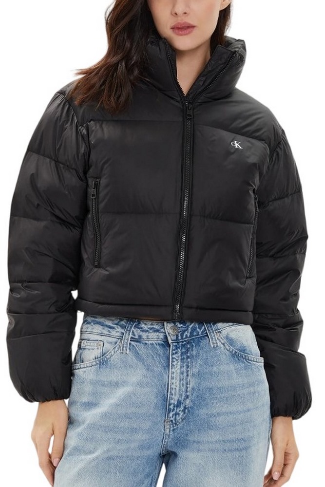 CALVIN KLEIN JEANS DOWN CROPPED PUFFER ΜΠΟΥΦΑΝ ΓΥΝΑΙΚΕΙΟ BLACK