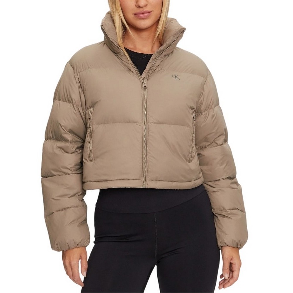 CALVIN KLEIN JEANS DOWN CROPPED PUFFER ΜΠΟΥΦΑΝ ΓΥΝΑΙΚΕΙΟ BRINDLE