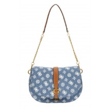 GUESS KUBA TRI CMPT FLAP SHLDR BAG ΤΣΑΝΤΑ ΓΥΝΑΙΚΕΙ? DENIM