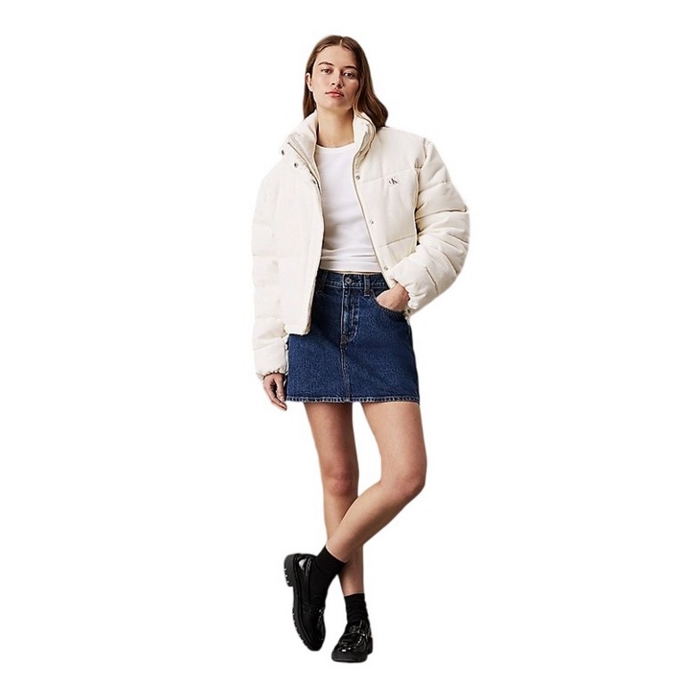 CALVIN KLEIN JEANS CORDUROY PUFFER ΜΠΟΥΦΑΝ ΓΥΝΑΙΚΕΙΟ IVORY