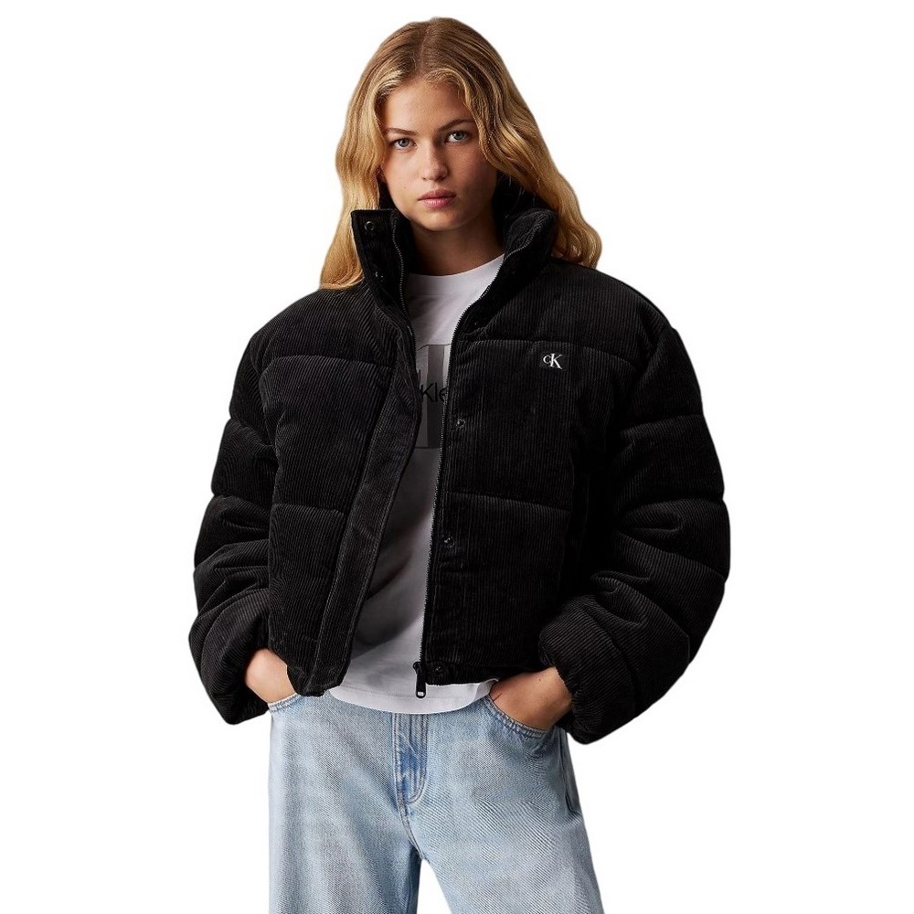 CALVIN KLEIN JEANS CORDUROY PUFFER ΜΠΟΥΦΑΝ ΓΥΝΑΙΚΕΙΟ BLACK