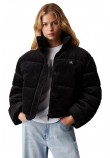 CALVIN KLEIN JEANS CORDUROY PUFFER ΜΠΟΥΦΑΝ ΓΥΝΑΙΚΕΙΟ BLACK