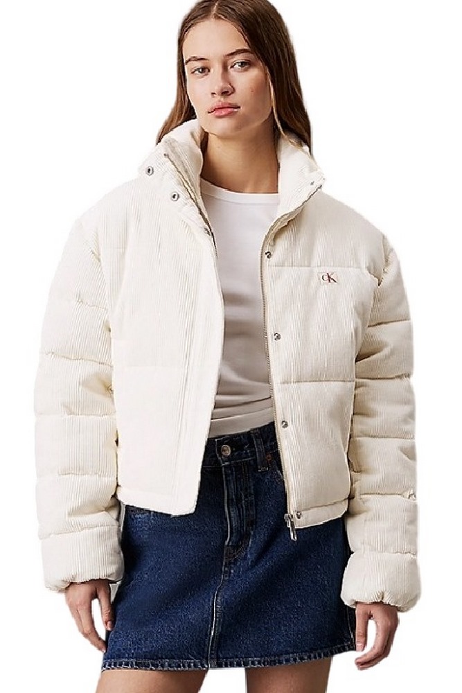 CALVIN KLEIN JEANS CORDUROY PUFFER ΜΠΟΥΦΑΝ ΓΥΝΑΙΚΕΙΟ IVORY