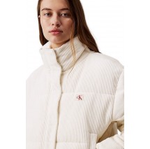 CALVIN KLEIN JEANS CORDUROY PUFFER ΜΠΟΥΦΑΝ ΓΥΝΑΙΚΕΙΟ IVORY