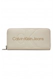 CALVIN KLEIN JEANS SCULPTED MONO WALLET ΠΟΡΤΟΦΟΛΙ ΓΥΝΑΙΚΕΙΟ EGGSHELL