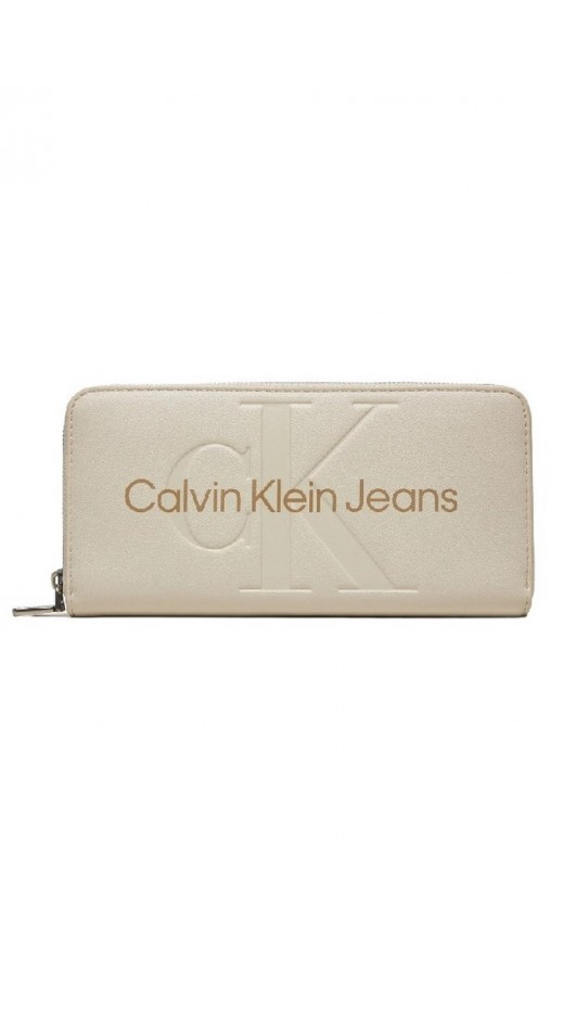 CALVIN KLEIN JEANS SCULPTED MONO WALLET ΠΟΡΤΟΦΟΛΙ ΓΥΝΑΙΚΕΙΟ EGGSHELL