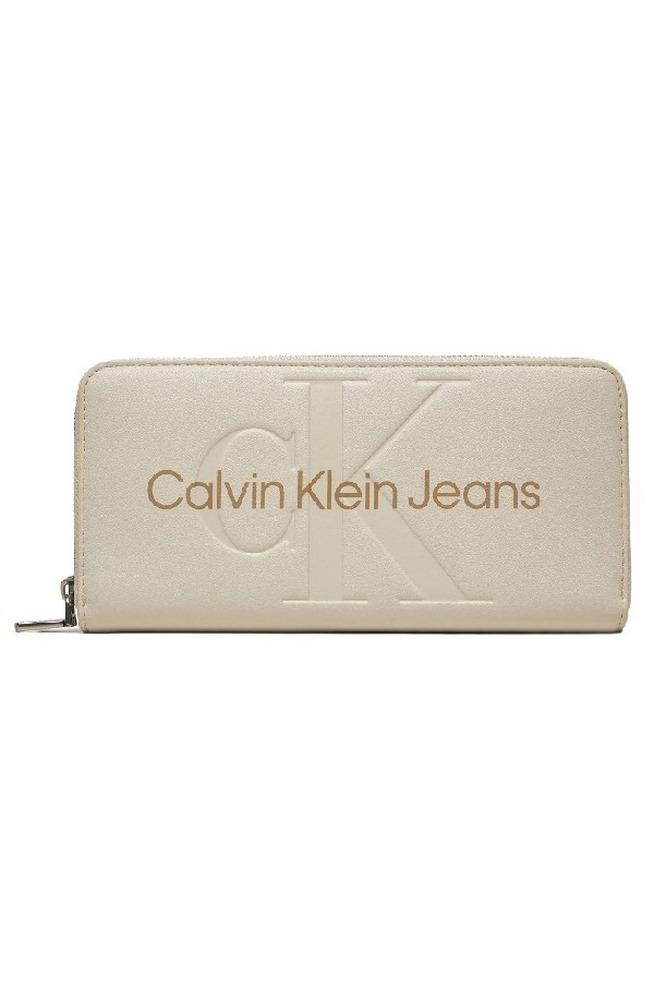 CALVIN KLEIN JEANS SCULPTED MONO WALLET ΠΟΡΤΟΦΟΛΙ ΓΥΝΑΙΚΕΙΟ EGGSHELL