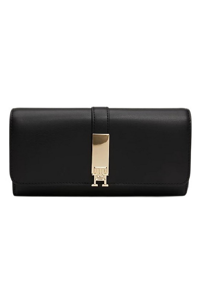 TOMMY HILFIGER  HERITAGE LRG FLAP ΠΟΡΤΟΦΟΛΙ ΓΥΝΑΙΚΕΙΟ BLACK