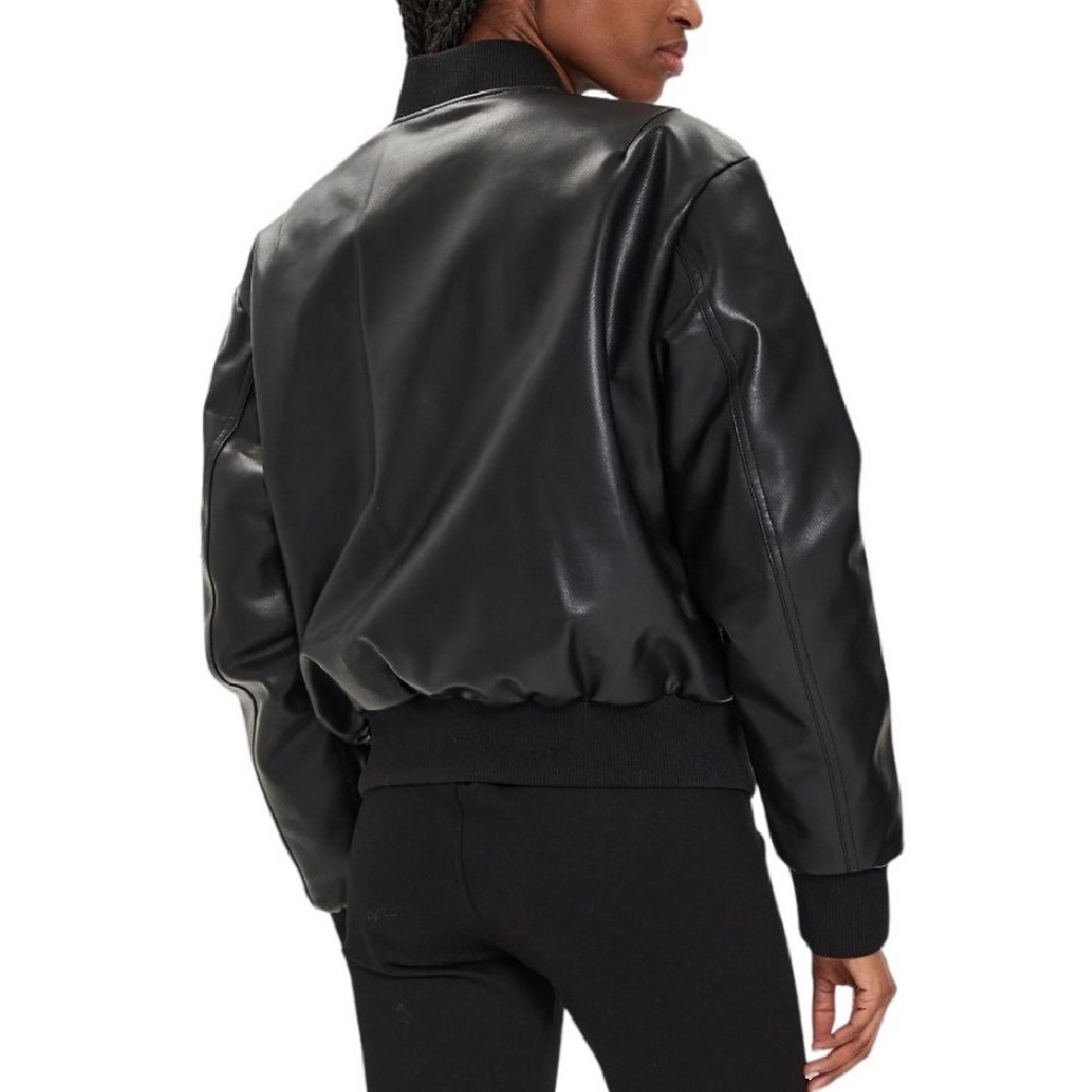 CALVIN KLEIN JEANS FAUX LEATHER BOMBER JACKET ΜΠΟΥΦΑΝ ΓΥΝΑΙΚΕΙΟ BLACK