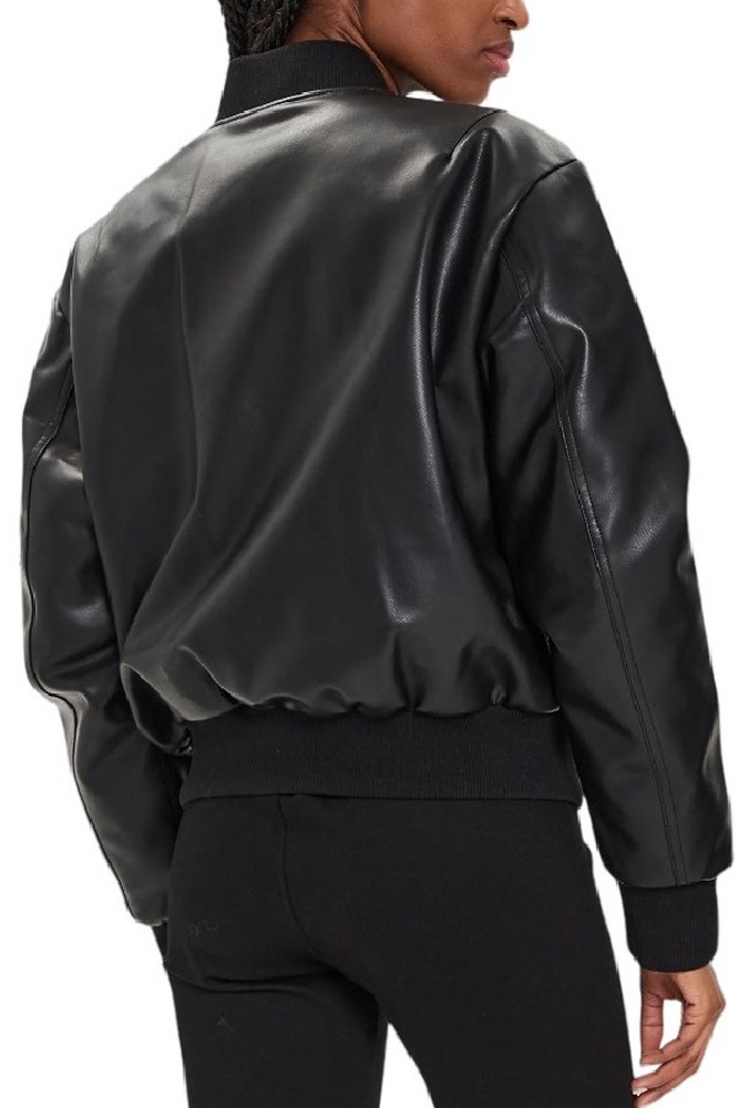 CALVIN KLEIN JEANS FAUX LEATHER BOMBER JACKET ΜΠΟΥΦΑΝ ΓΥΝΑΙΚΕΙΟ BLACK