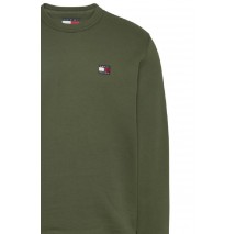 TOMMY JEANS REG BADGE CREW EXT  ΜΠΛΟΥΖΑ ΦΟΥΤΕΡ ΑΝΔΡΙΚΟ KHAKI