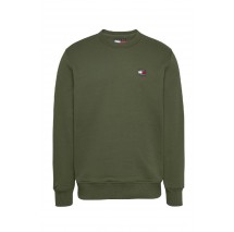 TOMMY JEANS REG BADGE CREW EXT  ΜΠΛΟΥΖΑ ΦΟΥΤΕΡ ΑΝΔΡΙΚΟ KHAKI