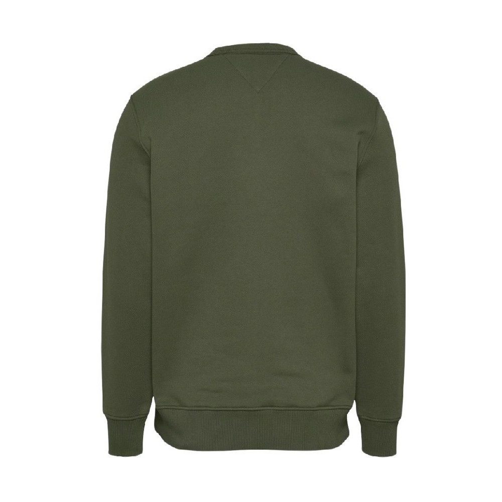 TOMMY JEANS REG BADGE CREW EXT  ΜΠΛΟΥΖΑ ΦΟΥΤΕΡ ΑΝΔΡΙΚΟ KHAKI