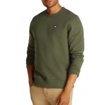 TOMMY JEANS REG BADGE CREW EXT  ΜΠΛΟΥΖΑ ΦΟΥΤΕΡ ΑΝΔΡΙΚΟ KHAKI