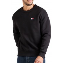 TOMMY JEANS REG BADGE CREW EXT  ΜΠΛΟΥΖΑ ΦΟΥΤΕΡ ΑΝΔΡΙΚΟ BLACK