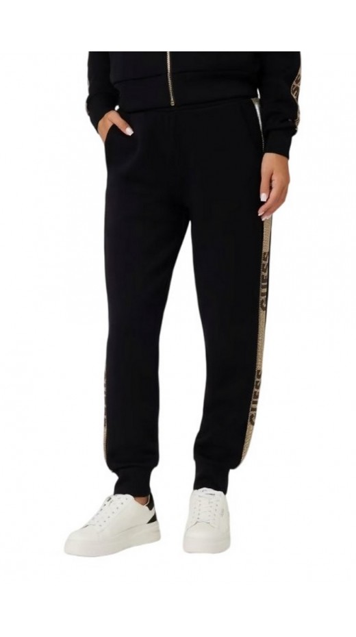 GUESS STUDS LOGO SWEATPANTS ΠΑΝΤΕΛΟΝΙ ΦΟΡΜΑ ΓΥΝΑΙΚΕΙΟ BLACK