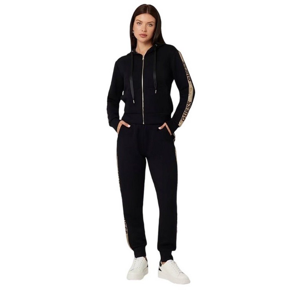 GUESS STUDS LOGO SWEATPANTS ΠΑΝΤΕΛΟΝΙ ΦΟΡΜΑ ΓΥΝΑΙΚΕΙΟ BLACK