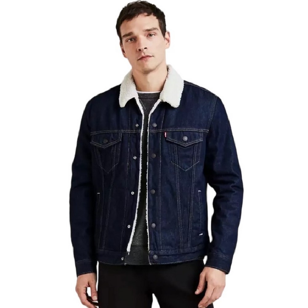 LEVIS TYPE 3 SHERPA TRUCKER 163650084 ΜΠΟΥΦΑΝ ΑΝΔΡΙΚΟ MED INDIGO