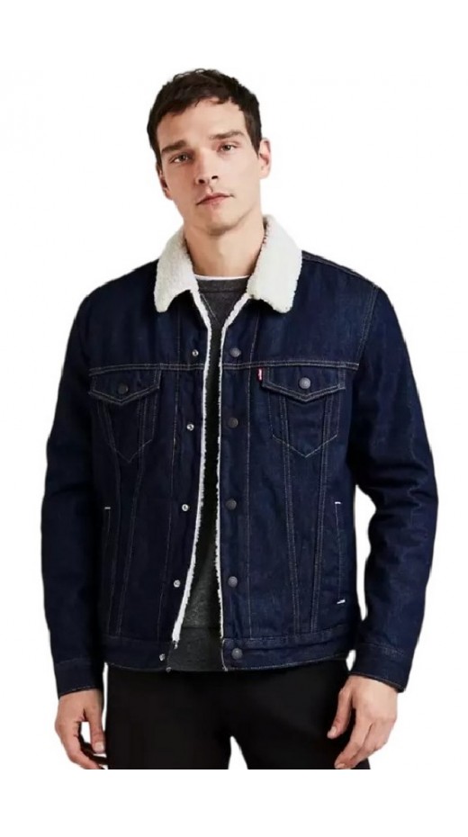 LEVIS TYPE 3 SHERPA TRUCKER 163650084 ΜΠΟΥΦΑΝ ΑΝΔΡΙΚΟ MED INDIGO