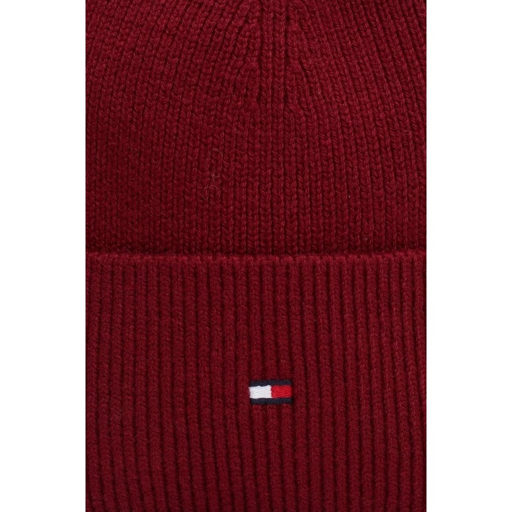 TOMMY HILFIGER ESSENTIAL FLAG BEANIE ΣΚΟΥΦΟΣ ΓΥΝΑΙΚΕΙΟΣ BORDEAUX