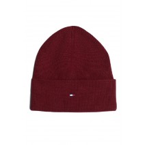 TOMMY HILFIGER ESSENTIAL FLAG BEANIE ΣΚΟΥΦΟΣ ΓΥΝΑΙΚΕΙΟΣ BORDEAUX