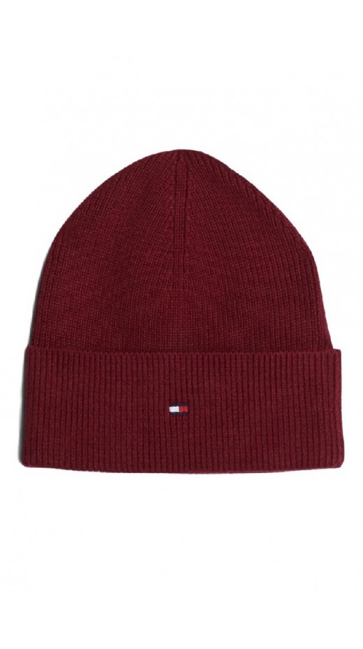 TOMMY HILFIGER ESSENTIAL FLAG BEANIE ΣΚΟΥΦΟΣ ΓΥΝΑΙΚΕΙΟΣ BORDEAUX