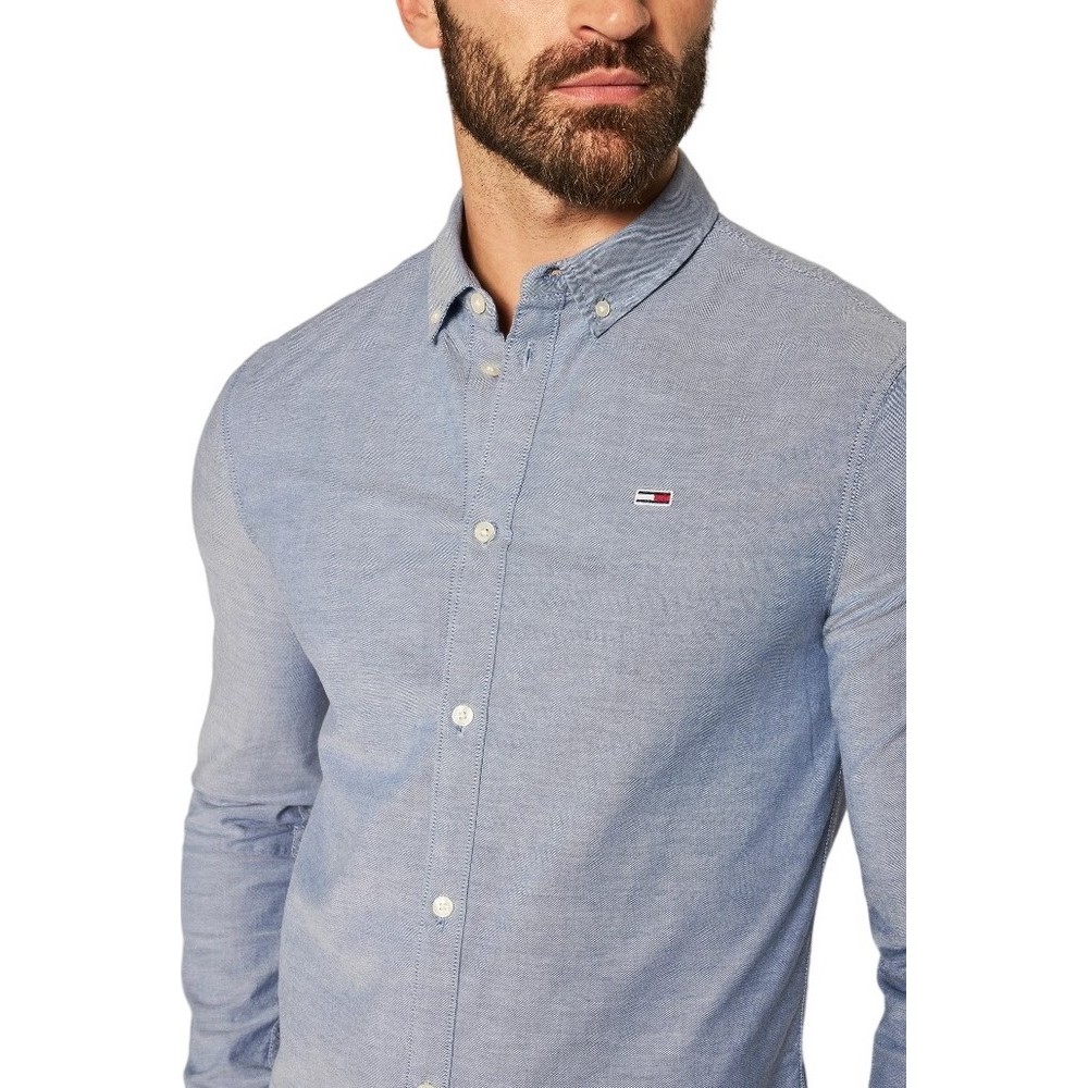 TOMMY HILFIGER TJM SLIM STRETCH OXFORD SHIRT ΠΟΥΚΑΜΙΣΟ ΑΝΔΡΙΚΟ CIEL