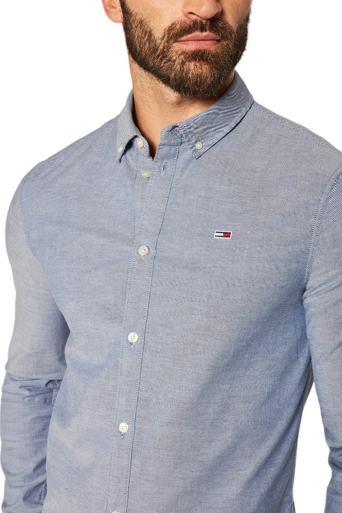 TOMMY HILFIGER TJM SLIM STRETCH OXFORD SHIRT ΠΟΥΚΑΜΙΣΟ ΑΝΔΡΙΚΟ CIEL