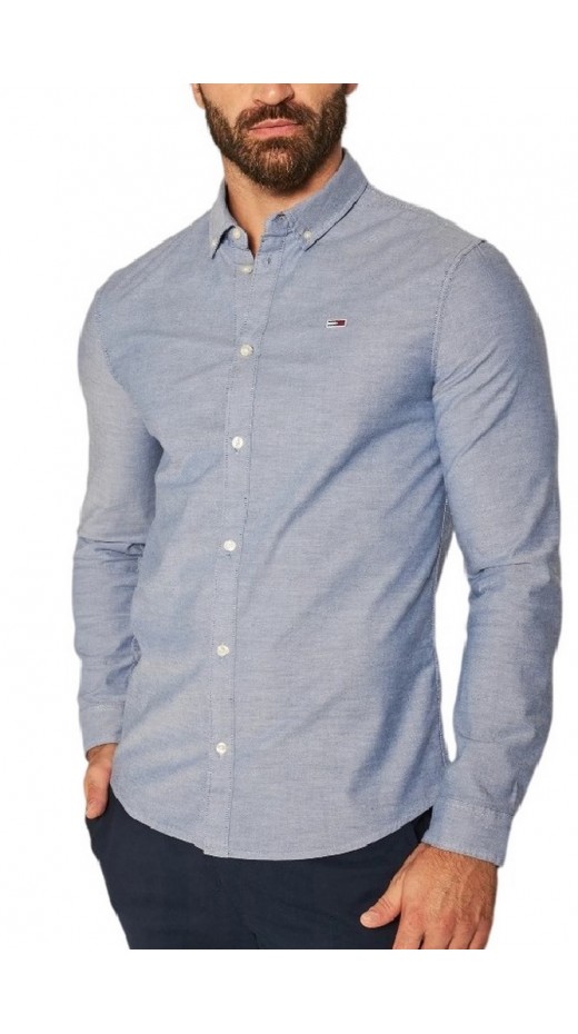 TOMMY HILFIGER TJM SLIM STRETCH OXFORD SHIRT ΠΟΥΚΑΜΙΣΟ ΑΝΔΡΙΚΟ CIEL