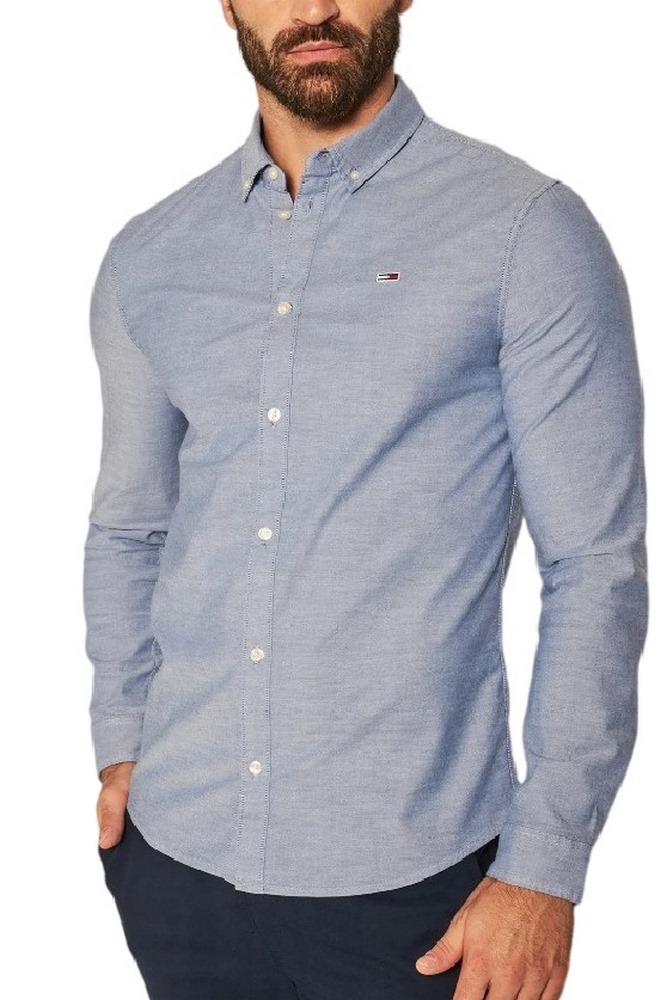 TOMMY HILFIGER TJM SLIM STRETCH OXFORD SHIRT ΠΟΥΚΑΜΙΣΟ ΑΝΔΡΙΚΟ CIEL