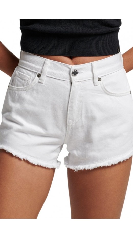 SUPERDRY VINTAGE MID RISE SLIM SHORT ΣΟΡΤΣ ΓΥΝΑΙΚΕΙΟ WHITE