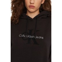 CALVIN KLEIN JEANS CHENILLE MONOLOGO HOODIE DRESS ΦΟΡΕΜΑ ΓΥΝΑΙΚΕΙΟ BLACK