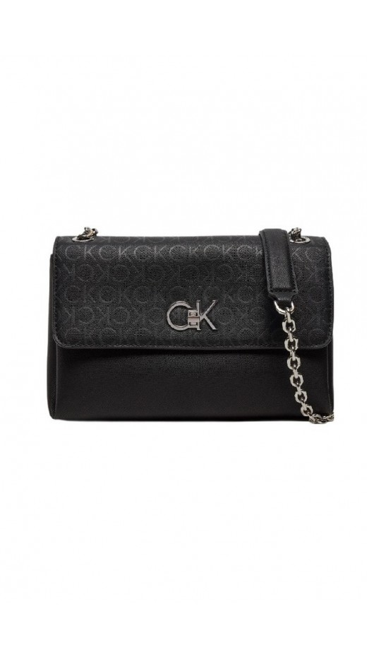 CALVIN KLEIN RE-LOCK CONV SHOULDER BAG MONO ΤΣΑΝΤΑ ΓΥΝΑΙΚΕΙΑ BLACK