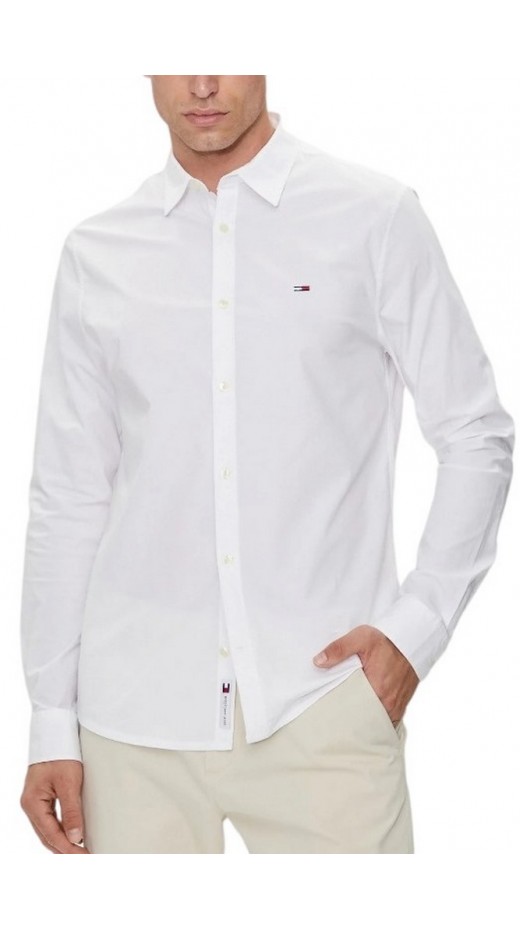 TOMMY JEANS ENTRY SLIM POPLIN SHIRT ΠΟΥΚΑΜΙΣΟ ΑΝΔΡΙΚΟ WHITE