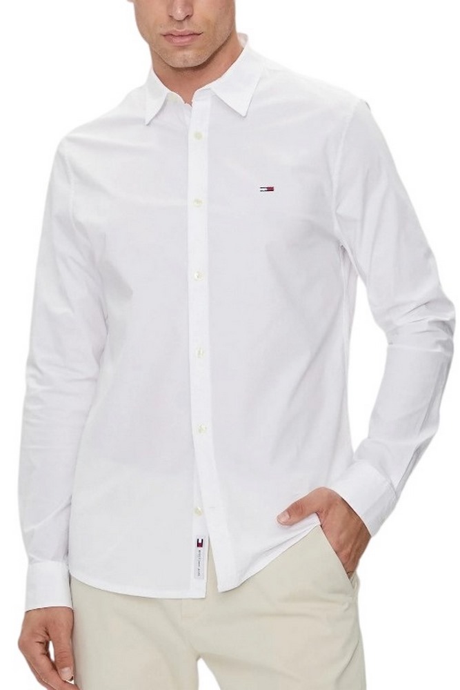 TOMMY JEANS ENTRY SLIM POPLIN SHIRT ΠΟΥΚΑΜΙΣΟ ΑΝΔΡΙΚΟ WHITE