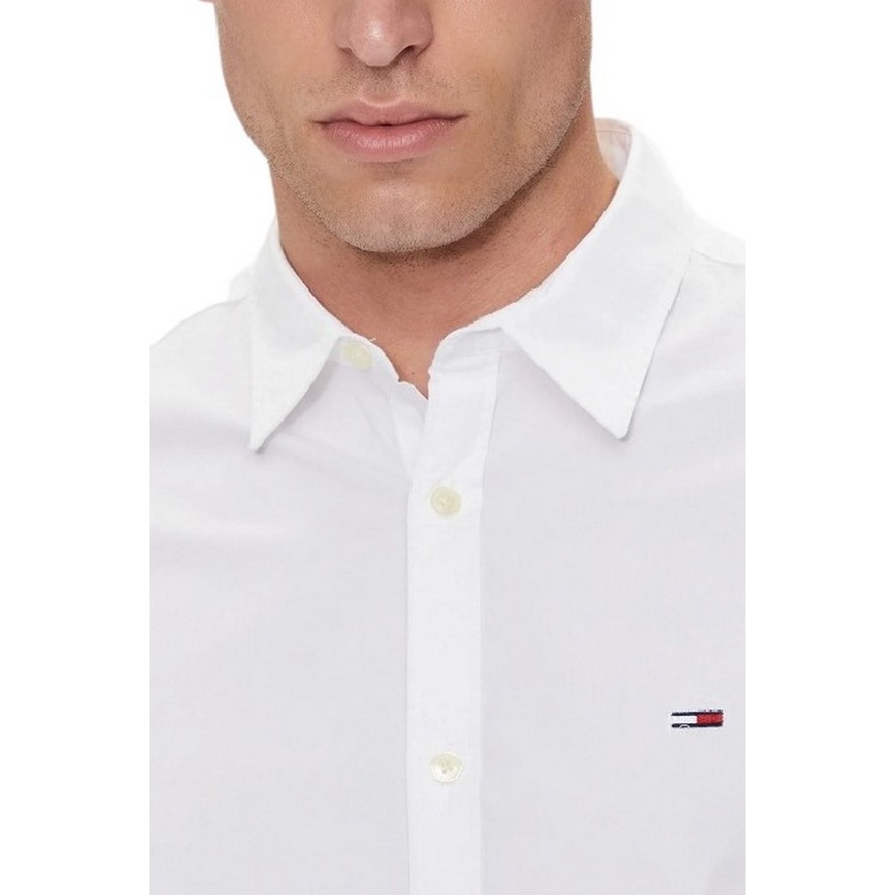 TOMMY HILFIGER TJM ENTRY SLIM POPLIN SHIRT ΠΟΥΚΑΜΙΣΟ ΑΝΔΡΙΚΟ WHITE