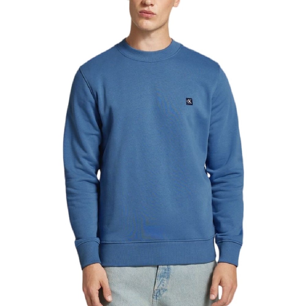 CALVIN KLEIN JEANS CK EMBRO BADGE CREW NECK ΦΟΥΤΕΡ ΜΠΛΟΥΖΑ ΑΝΔΡΙΚΗ BLUE