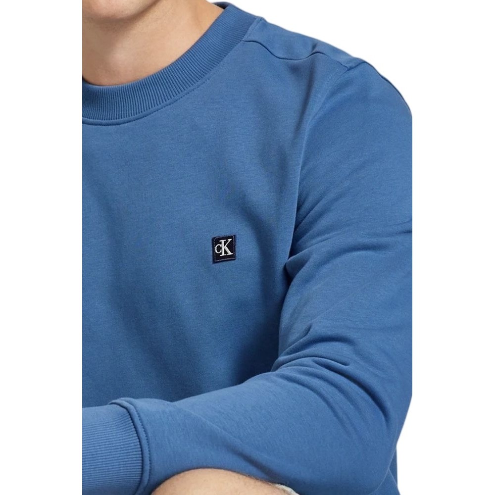 CALVIN KLEIN JEANS CK EMBRO BADGE CREW NECK ΦΟΥΤΕΡ ΜΠΛΟΥΖΑ ΑΝΔΡΙΚΗ BLUE